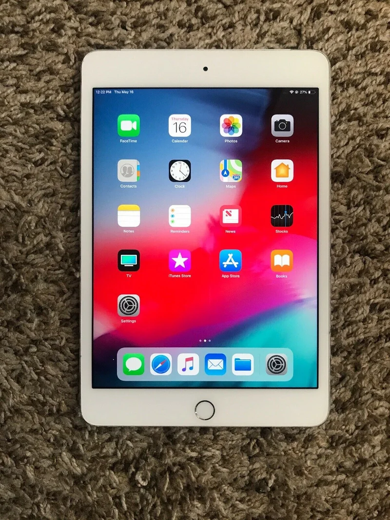 Apple iPad Mini 4 (128GB) 7.9in, Wi-Fi, Retina Touch ID Tablet - iOS 15, Silver