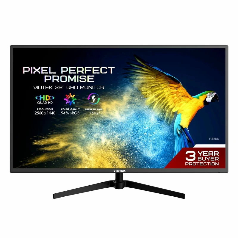 VIOTEK FI32DB 32” 75Hz QHD 1440p Gaming Monitor IPS, HDMI Mini-DP DisplayPort VGA
