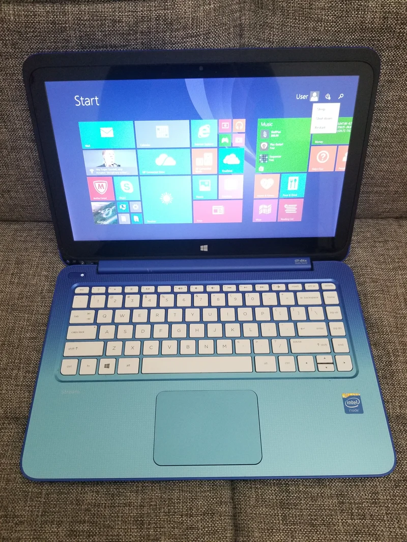 HP Stream 13-c002dx, 13" Touchscreen Laptop, Intel Celeron N2840 @ 2.16 GHz (2GB RAM 32GB eMMC Drive) Windows