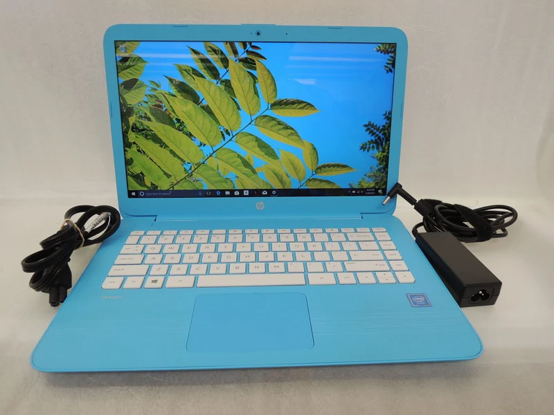 HP Stream 14-ax010wm Laptop, 14", Intel Celeron N3060 (4GB Ram 32GB eMMC Drive) 3X USB, HDMI, Windows 10 - Sky Blue