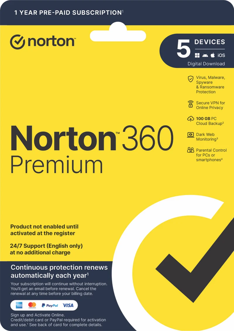 Norton 360 Premium Internet Security (5D 12M)
