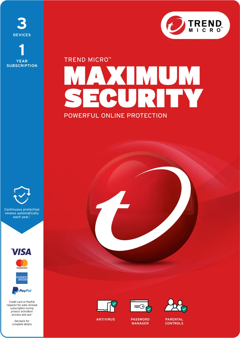 Trend Micro Maximum Security (3 Device 1 Year)