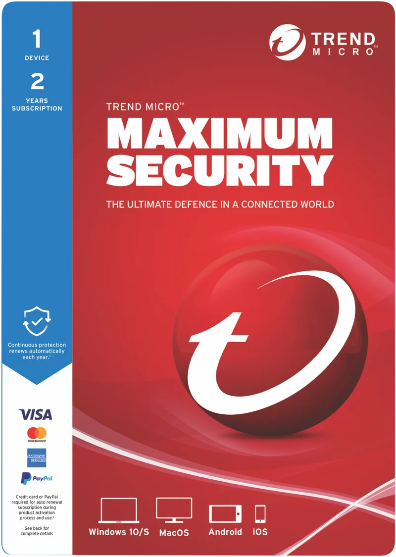 Trend Micro Maximum Security (1 Device 2 Year)