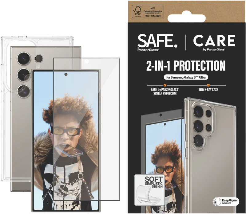 Panzer Glass CARE by Panzer Fashion Samsung Galaxy S25 Ultra 2-in-1 Bundle Case/Screen Protector
