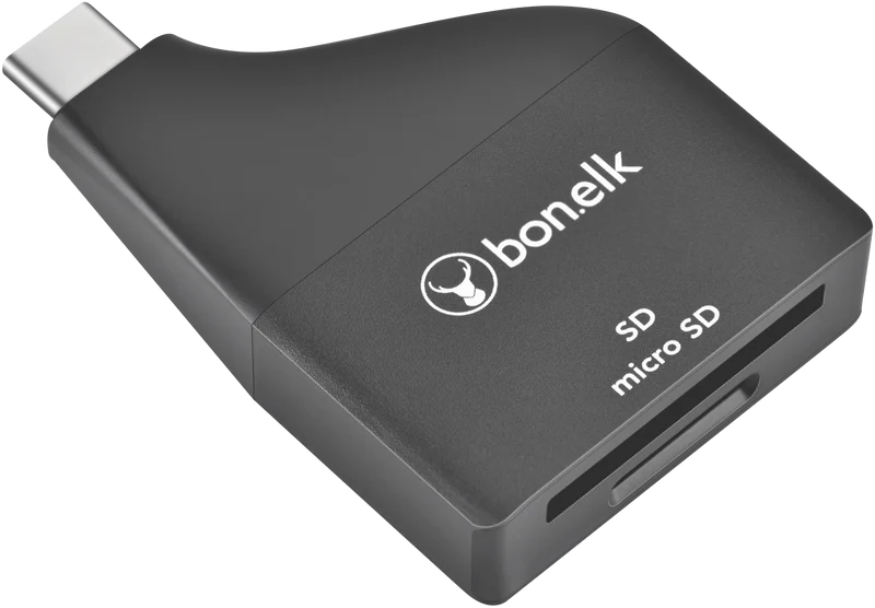 Bonelk USB-C to MicroSD/SD Adapter (Black)