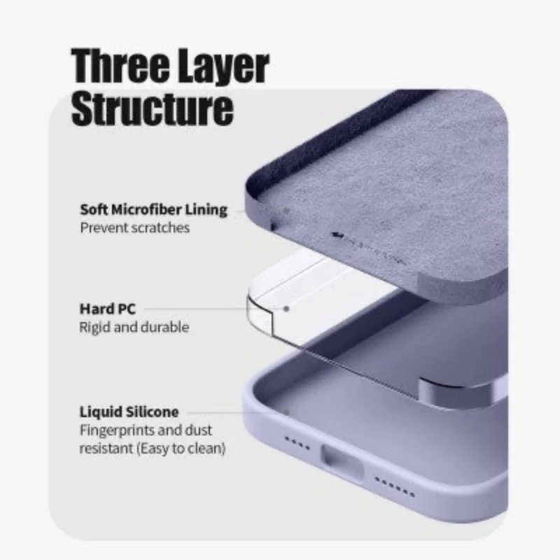 Goospery Silicon for iPhone 16 Pro Max - Lavender Grey