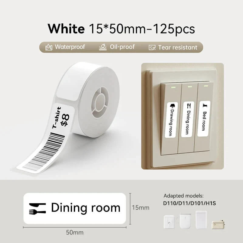 NIIMBOT Thermal Label Paper Waterproof Label Sticker for D11/D101/D110