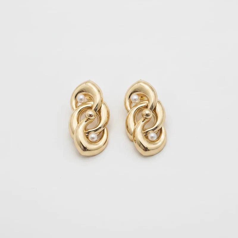 Bracciale elastico con pepite e palline - Oro