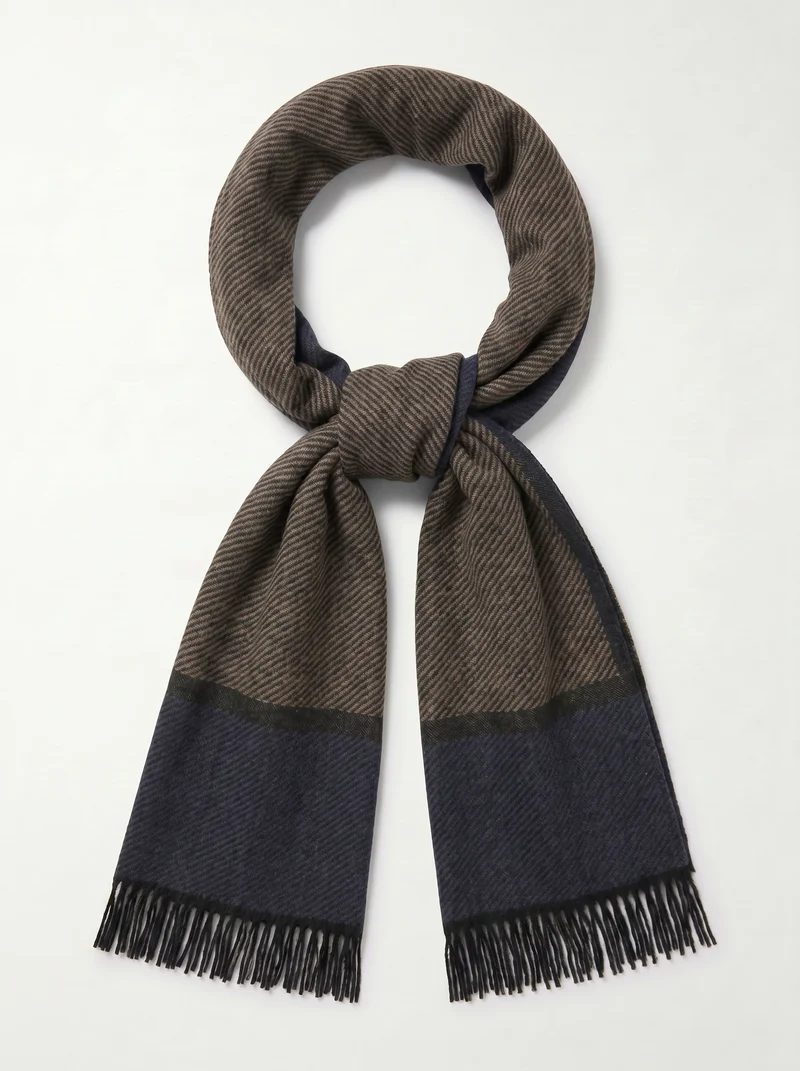 Sciarpa uomo righe oblique eleganti - Nero