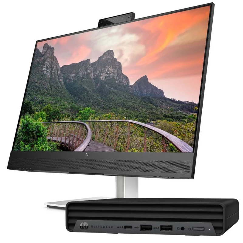 Bundle HP EliteDesk 600 G6 Mini + Monitor HP E27m G4 27″ QHD | Intel Core i5-10500T | FreeDOS Monitor NUOVO