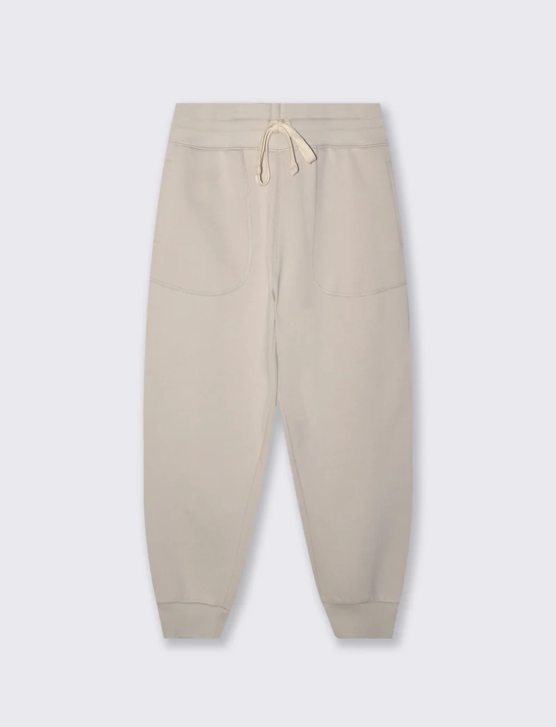 Pantaloni Baggy Fit in Felpa Misto Cotone - Grigio ghiaccio