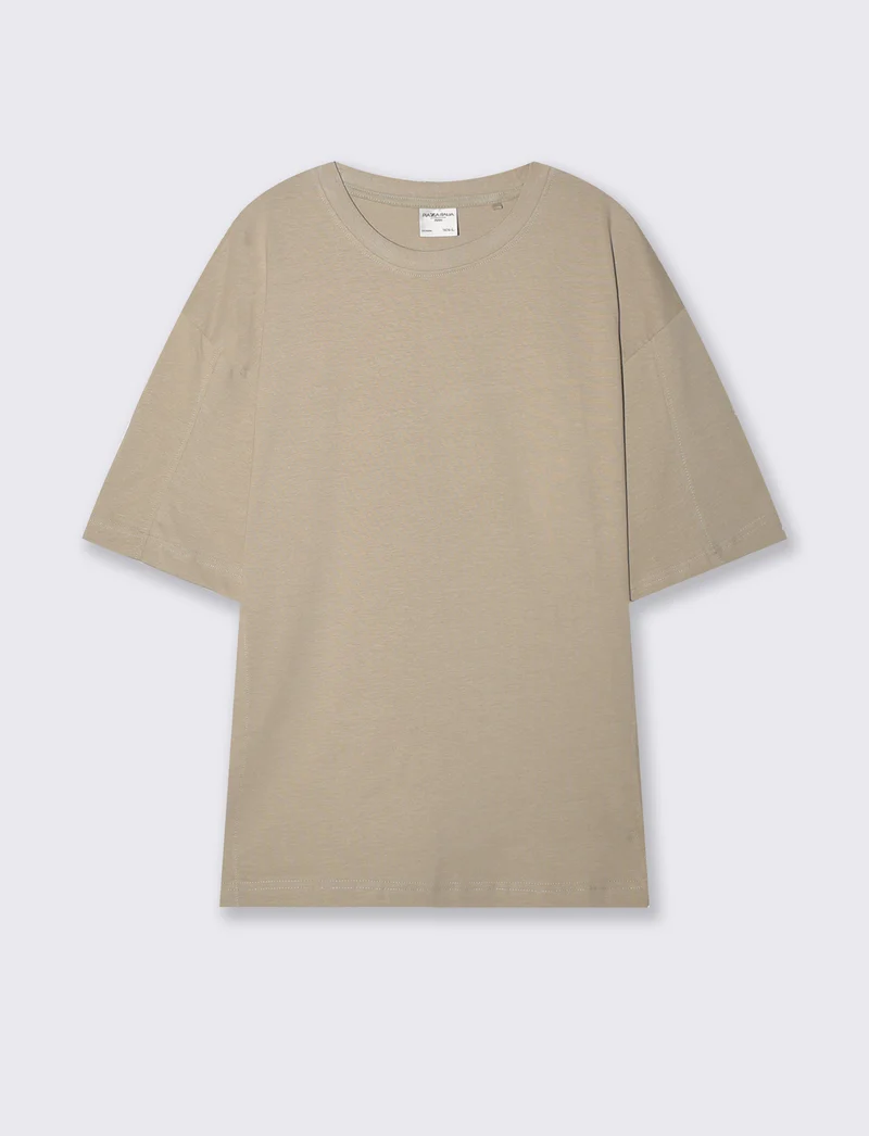 T-shirt uomo jersey relaxed fit maniche corte - Grigio stone