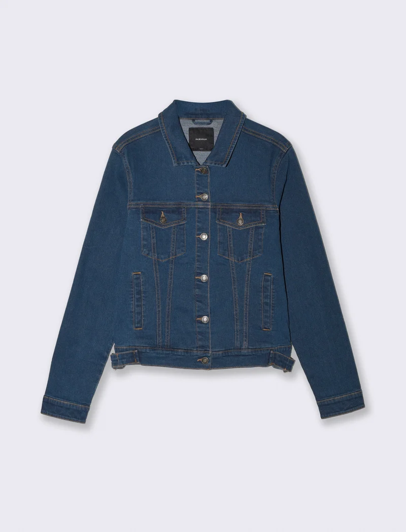 Giubbotto denim con tasche frontali - Denim