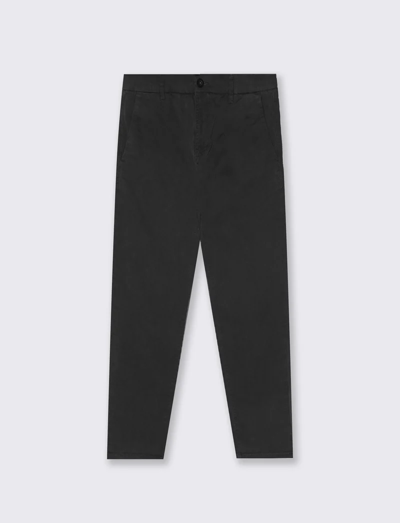 Pantaloni Chino Slim Fit in Cotone Twill - Nero