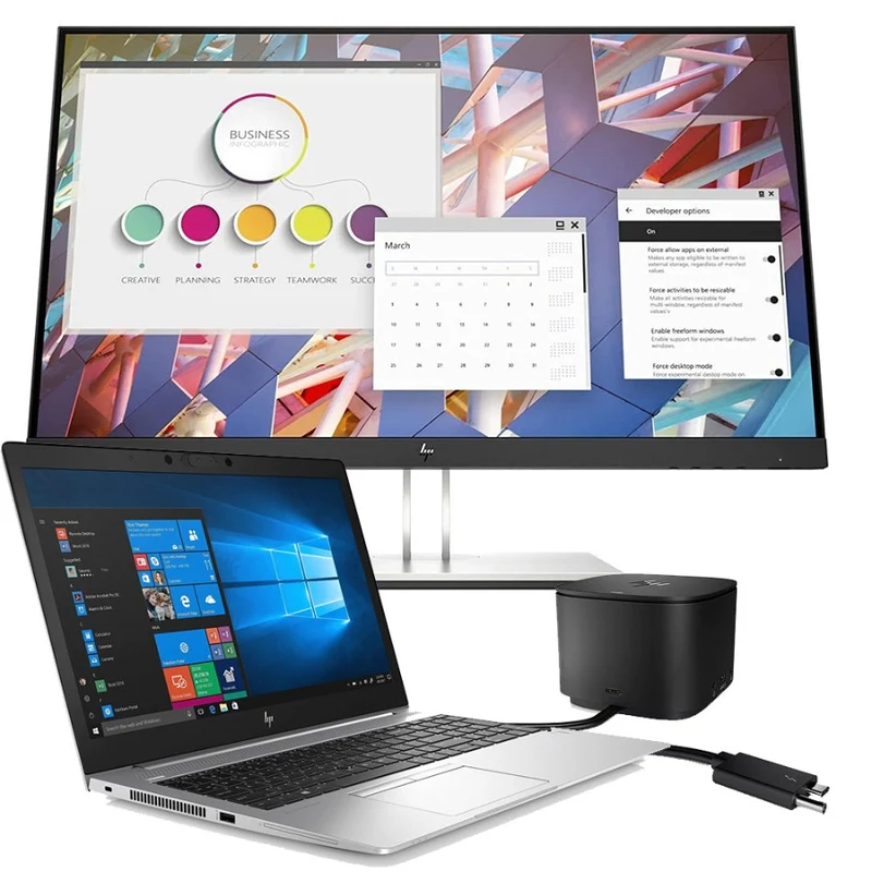 Bundle HP EliteBook 850 G6 15.6" | Intel Core i5 8Gen | SSD 512GB | Ram 16GB | Windows 11 Pro + Monitor HP E24G4 24" FullHD + Docking Station Thunderbolt Dock 230W G2 hsn-ix01