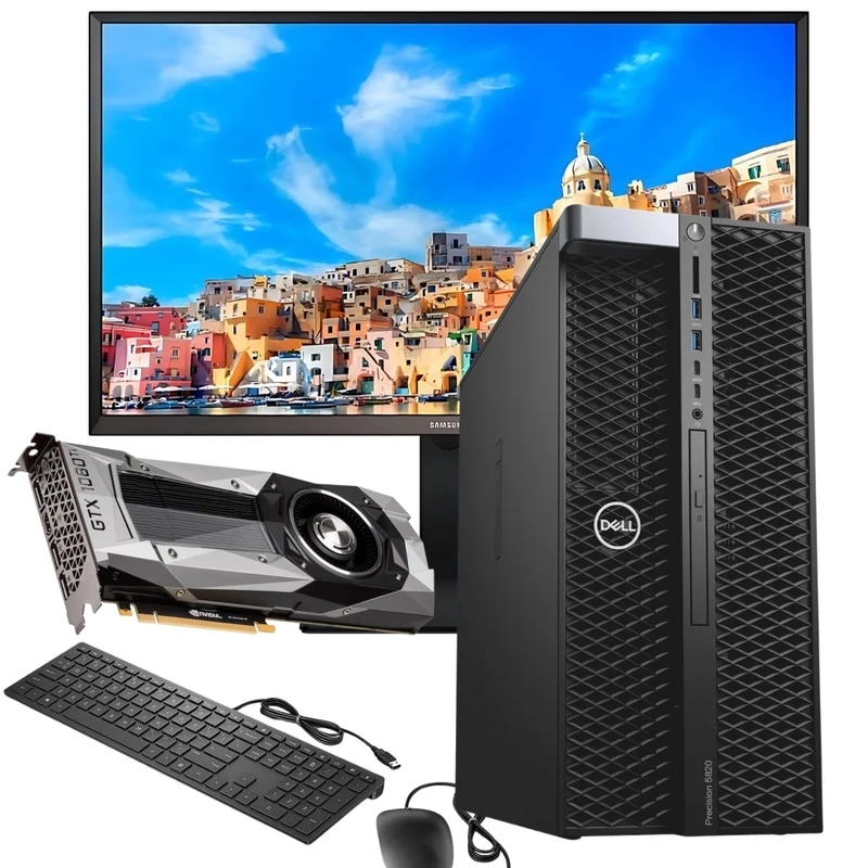 Bundle Dell Precision 5820 Workstation | Intel Xeon W-2123 | Ram 32GB | SSD 1TB | Nvidia GTX 1080 8GB + Monitor Samsung 32" 2K Kit Mouse e Tastiera Windows 11 Pro