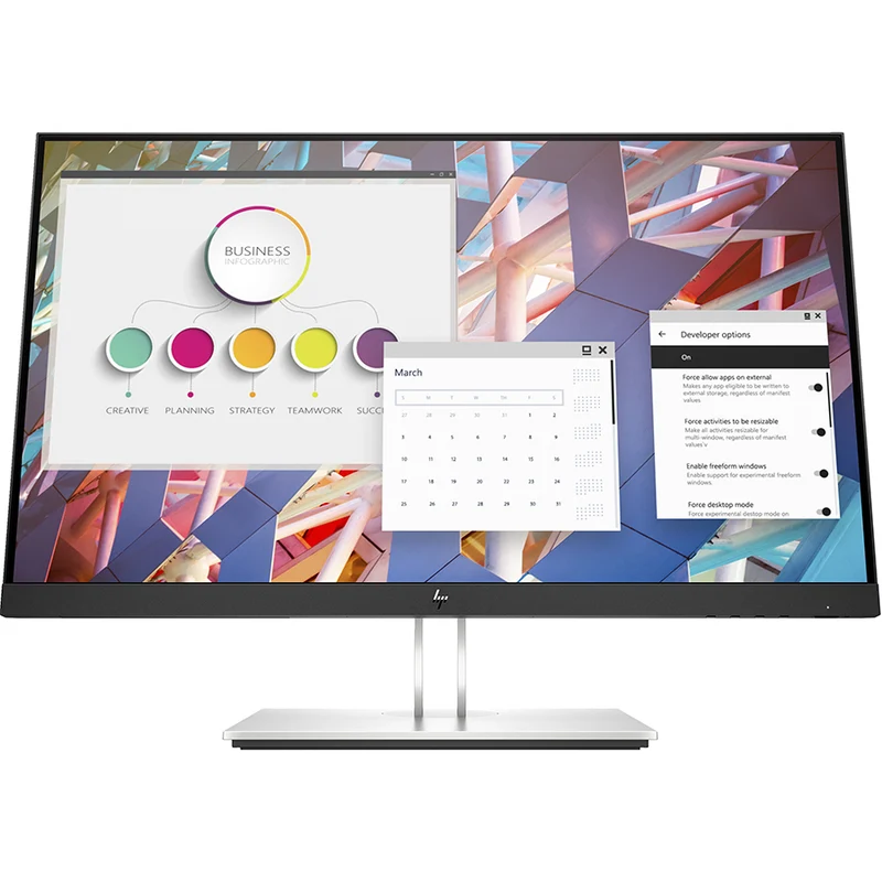 HP E24 G4 Monitor 24" FullHD IPS Luminosità 250 cd/m² Tecnologia Flicker-free Tempo di risposta 5ms Hub USB | HDMI VGA Display Port