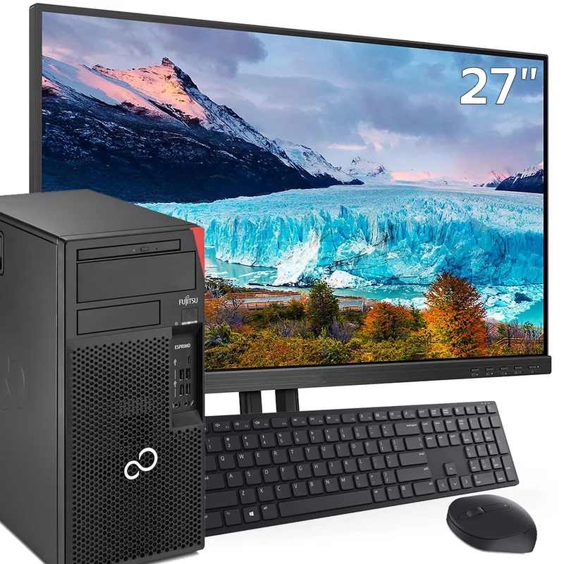 Bundle Fujitsu Esprimo P757/E90+ Tower | Intel Core i5-6500 | Ram 16GB | SSD 512GB | Windows 11 Pro + Monitor 27" FullHD + Kit Mouse e tastiera il Bundle Completo per il Tuo Ufficio