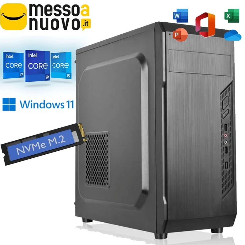 Ultimate Workstation PC Assemblato | Intel Core 14 Gen | Ram 16GB | SSD NVMe 2TB | HMDI Display Port WiFi Windows 11 Pro Microsoft Office 2021