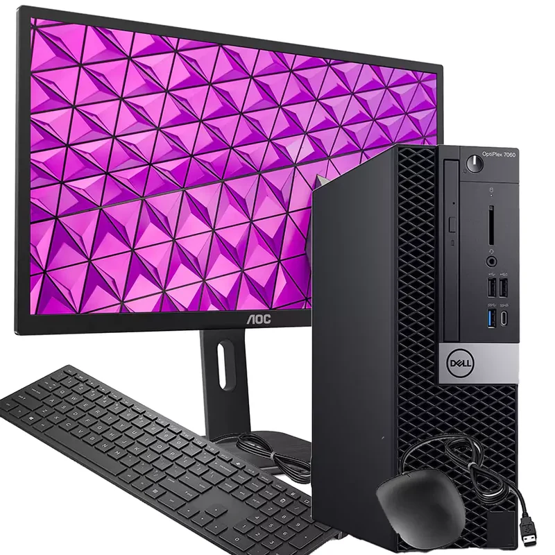 Bundle PC DELL OptiPlex 7060 SFF | Intel Core i5-8500 | Windows 11 Pro Monitor LED AOC 22P1W 22″ FullHD e Kit Mouse e Tastiera Tutto quello di cui hai bisogno