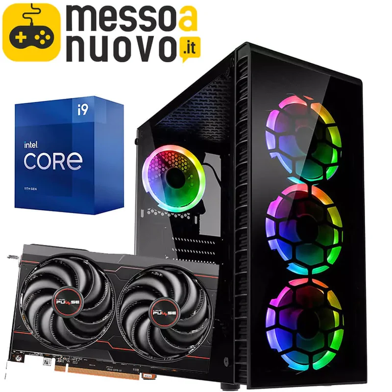 PC Gaming Brutus | Intel i9-11900F 8Cores 5.2 GHz | Ram 32Gb | SSD m.2 nvme 1Tb | Sapphire AMD Radeon RX 6600 8Gb | Il PC da gaming estremo