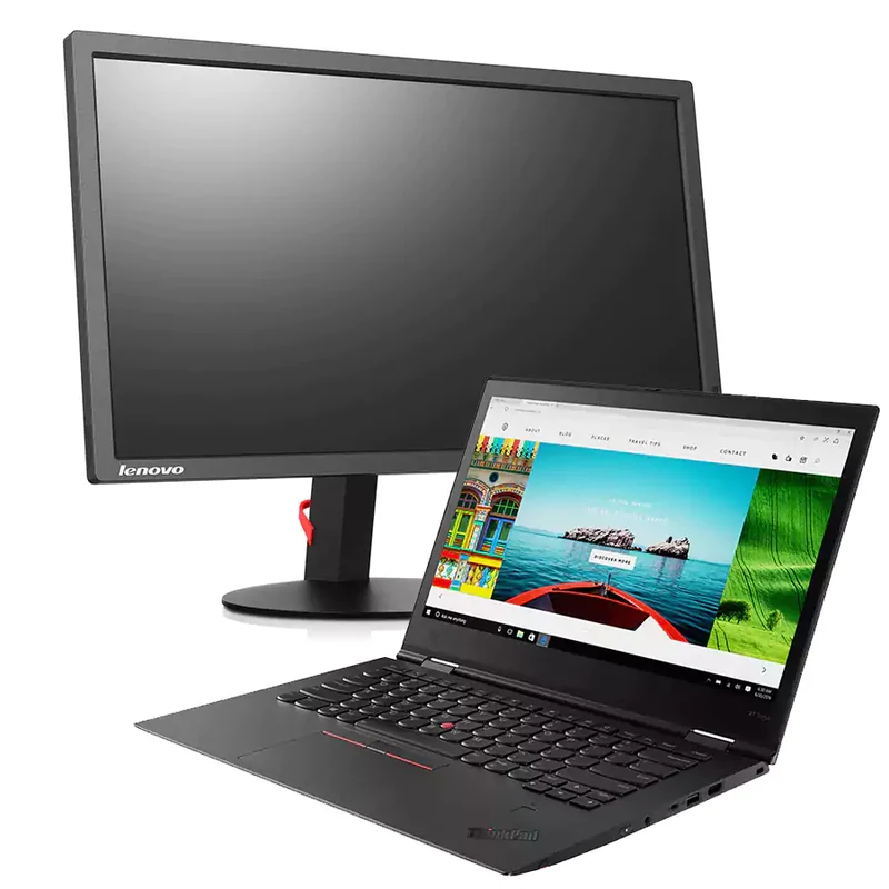 Bundle Lenovo ThinkPad X1 Yoga 2 3Gen 2-in-1 14″ FullHD Touch Screen | Intel Core i7-8650U 1.9Ghz | SSD 256Gb Nvme | Ram 16Gb | WiFi Windows 11 Pro + Lenovo ThinkVision T2424p Monitor 23.8″ 1920×1080 Pixel Full HD LED IPS