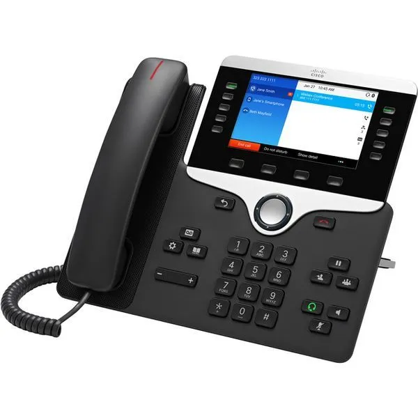 Cisco CP-8851 Telefono IP 5 linee dal design ergonomico display da 5" e altoparlante full duplex porta Ethernet Gigabit PoE perfetto per reception ed Hall e centralini