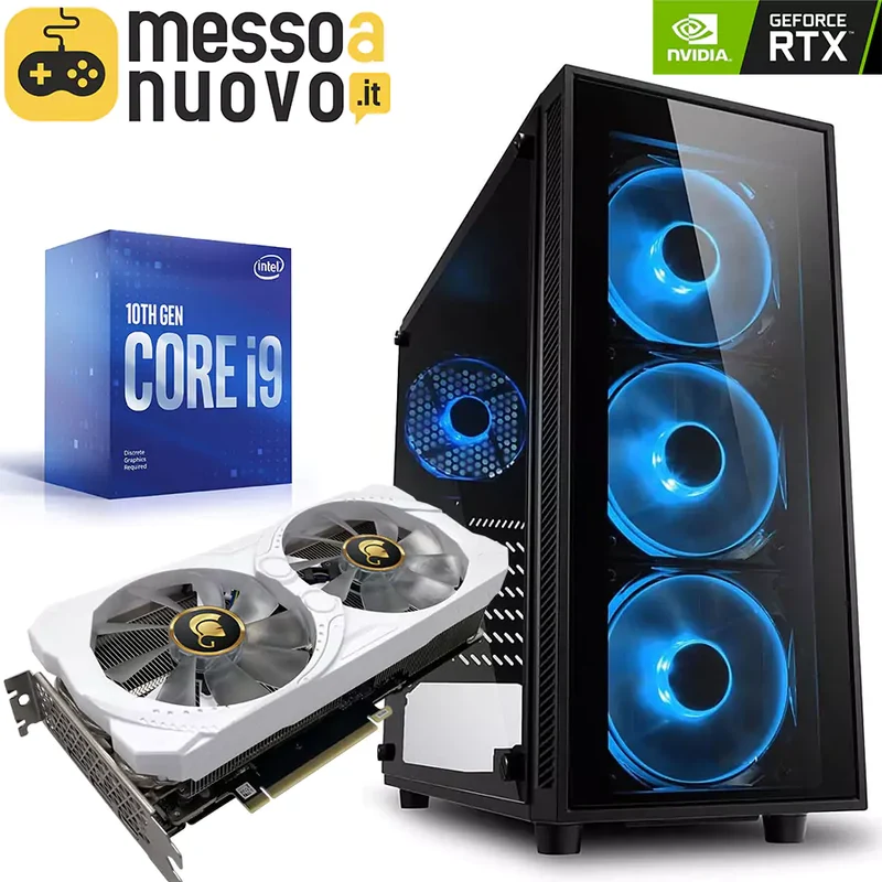 Pc Gaming Medusa Ultimate | Intel Core i9-10900F 10Cores | Ram 16Gb | SSD M.2 nvme 500Gb | Nvidia RTX 3070 8Gb | WiFi | Windows 11 Pro