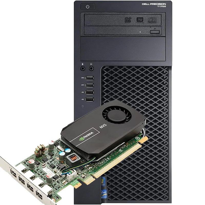 Dell Precision WORKSTATION T1700 MT | Intel Xeon E3-1225 v3 3.2Ghz | 16 GB RAM | SSD 256Gb + 500Gb | Nvidia NVS 510 4x miniDP | Windows 10 Pro