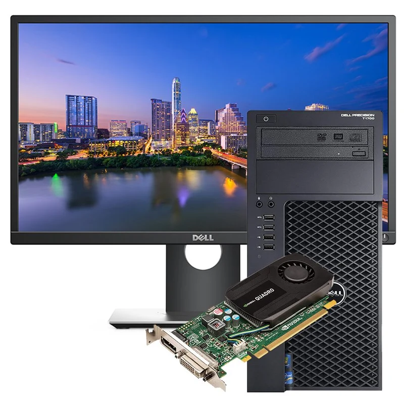 Postazione Dell Precision WORKSTATION T1700 MT | Intel Xeon E3-1225 v3 3.2Ghz | 16 GB RAM | SSD 256Gb + 500Gb | Nvidia Quadro 600 | Windows 10 Pro + Monitor Dell P2217H Monitor LED IPS 22″ Pollici 1920×1080 FullHD
