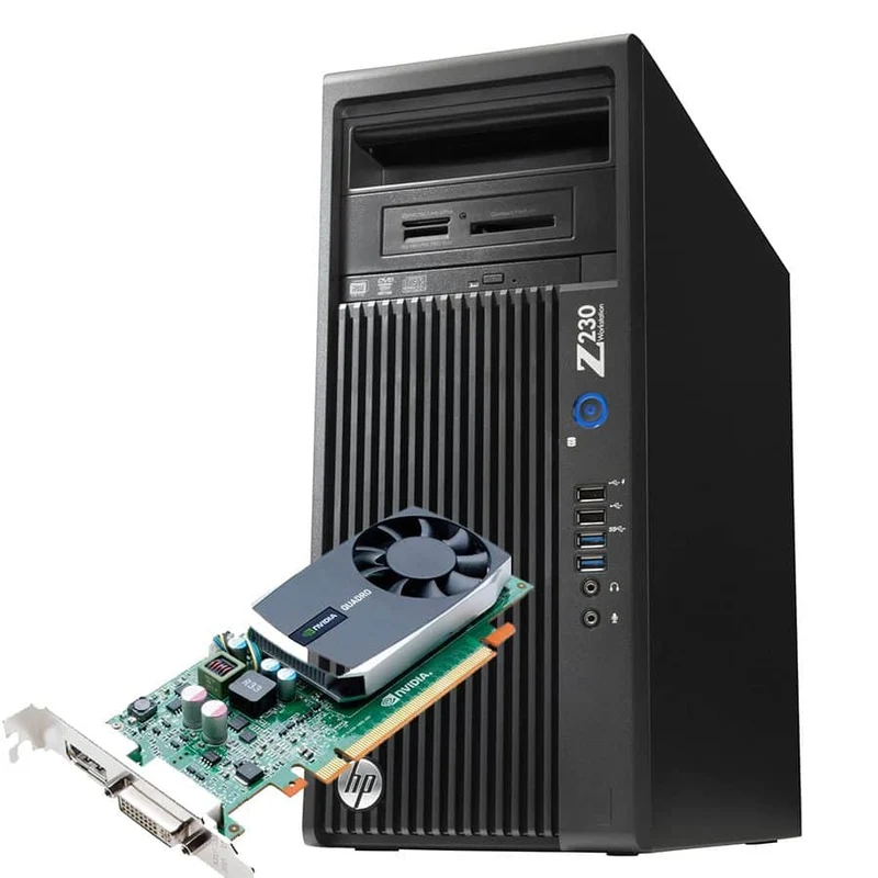 Workstation HP Z230 Tower | Intel Xeon E3-1240V3 3.4Ghz | Ram 8Gb | SSD 256Gb + 500 | Nvidia Quadro 600 | Windows 10 Pro La workstation ideale per ambienti di produzione