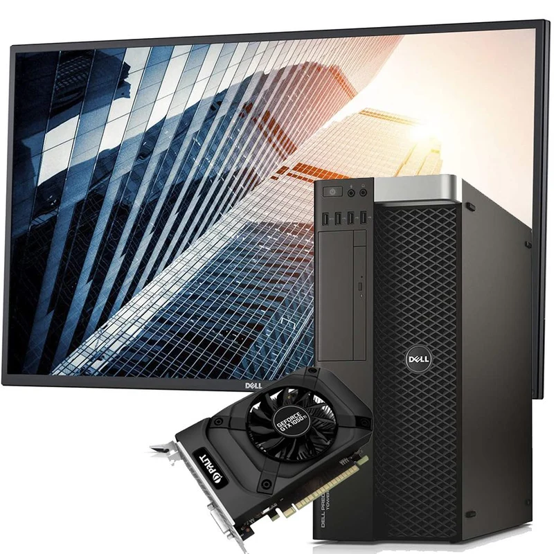 Postazione DELL Precision Tower 7810 Workstation | 2x Intel Core Xeon E5-2609 | 32Gb Ram | SSD 1Tb + 3Tb | Nvidia GTX 1050Ti 4Gb | Monitor Dell 43" 4K | Windows 11 Pro