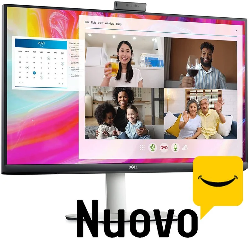 DELL S Series S2722DZ Monitor 27" 2560x1440 Pixel QuadHD 75Hz LED IPS 4ms Luminosità 300 cd/m² FreeSync WebCam HDMI Display Ports USB-C Uscita Cuffie VESA
