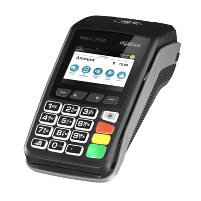Ingenico Move/2500 POS portatile Wireless contactless NFC, lettore di banda magnetica o chip. Perfetto per pagare in mobilità all'interno della tua attività