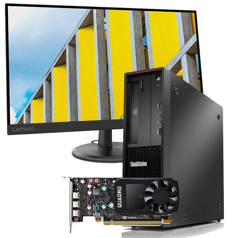 Postazione Workstation Lenovo ThinkStation P310 SFF | Intel Core i7-6700 | Ram 32Gb | SSD 512Gb | Nvidia Quadro P400 V2 2Gb | Monitor Lenovo D27-30 27" FullHD | Windows 10 Pro DVD La workstation compatta ed affidabile