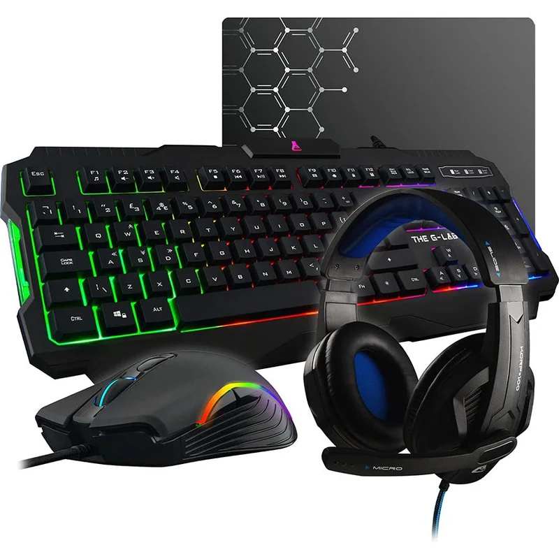Kit da gaming completo | Tastiera RGB Italiana retroilluminata | Mouse da gaming 6 pulsanti leggero e preciso | Tappetino | Cuffie gaming con microfono perfetto per streaming PC PS4 XBOX