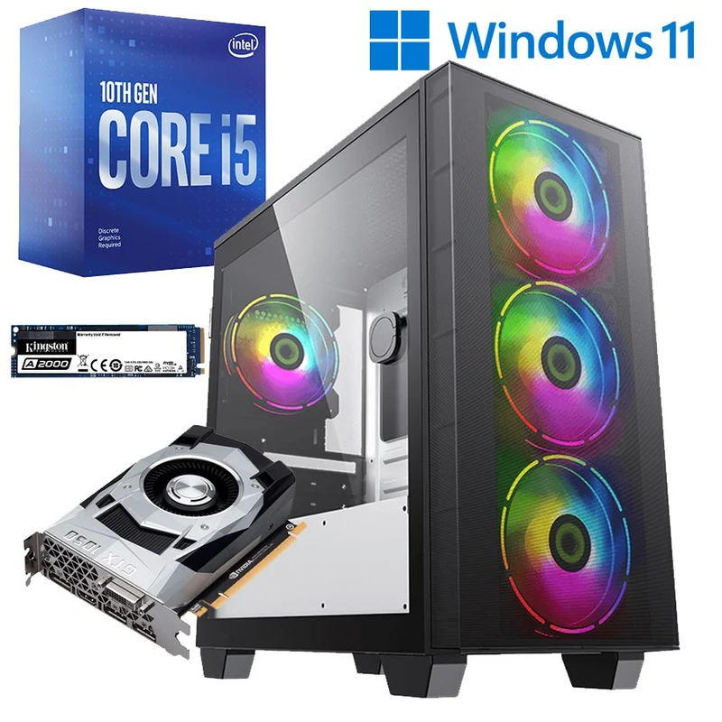 PC da Gaming | Intel i5-10400 6Cores 4.3 GHz | Ram 32Gb | SSD m.2 nvme 256Gb | Nvidia Geforce GTX 1650 4Gb | Windows 11 Pro Il PC da gaming bilanciato per il FullHD