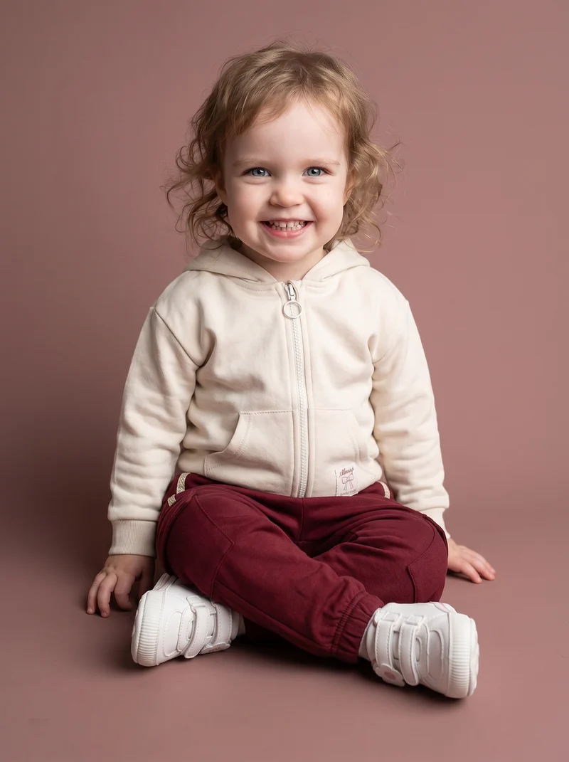 Pantaloni in cotone con tasconi e laccio - Bordeaux