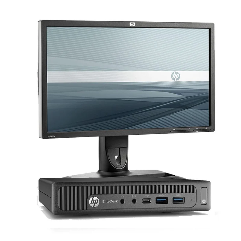 Bundle HP EliteDesk 800 G2 DM Mini PC | Intel Core i5-6400T 2.2Ghz | Ram 8Gb | SSD 256Gb | WINDOWS 10 PRO + Monitor 22″ HP zr22w | WiFi